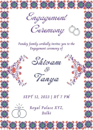 Elegant Ring ceremony card download